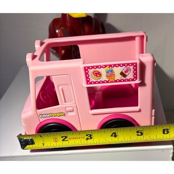 Little People Toy Set Of 3 Blue Truck Red Helicopter & Pink Ice Cream Truck - Picture 9 of 10